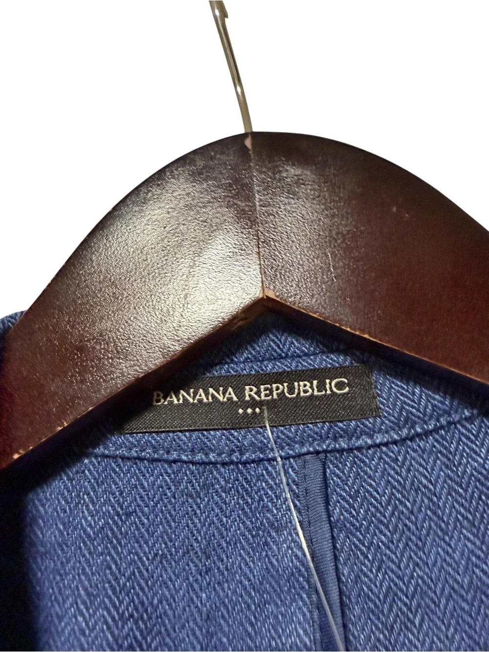 Banana Republic Blue Herringbone Linen Sports Blazer Coat Size 38S Tailored Fit